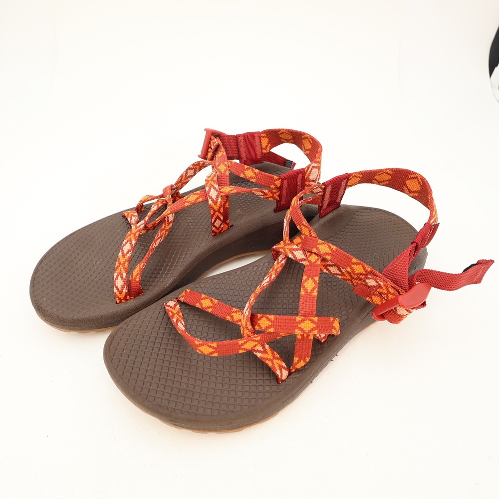 Chaco Z/Cloud X2 Womens 8 Sandals Red Orange Geometric Strappy J106506 - Picture 3 of 13